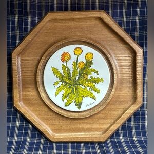 Vintage 1970’s charcuterie cheese cracker tray with Dandelion center